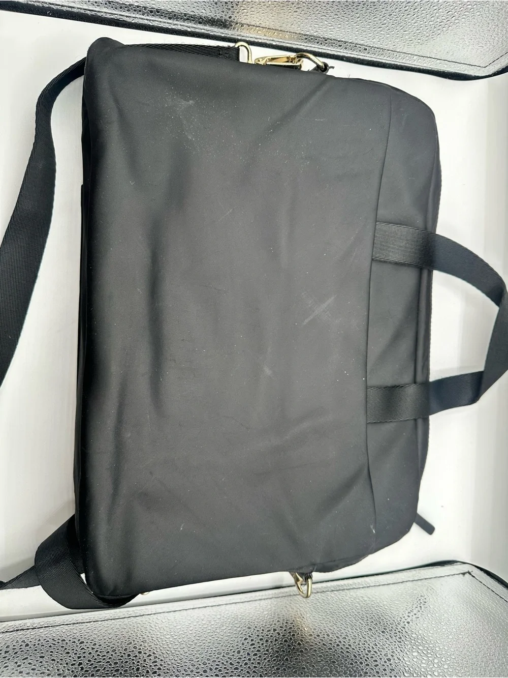 kate spade Black Nylon Laptop Bag with Adjustable Crossbody Shoulder Strap